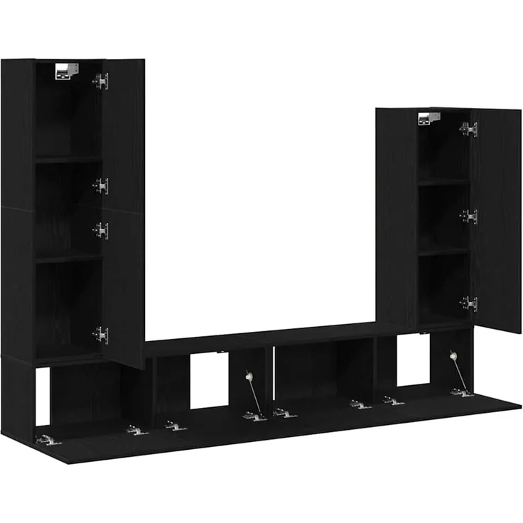 vidaXL TV-Schrankset 6 stk. 30,5 x 30 x 110 cm Schwarz Eichen-Optik 3333060 – Bild 4