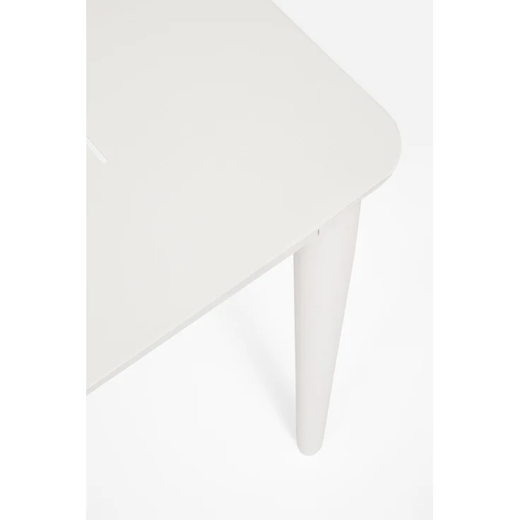Gartenesstisch Ulbal aus Aluminium, modern, weiß, pulverbeschichtet, passend für 4–6 Personen – Bild 4