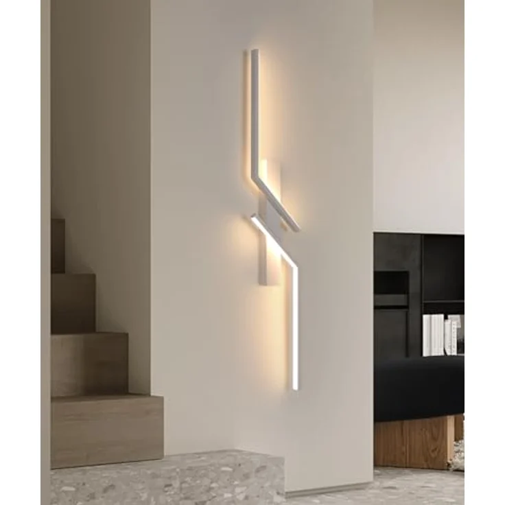 Goeco LED Wandlampe Innen, 81.5 CM 24 W Moderne Lang Wandleuchte 2 Fimmige 3000K Warmes Licht, Weiß Flurlampe Wand Belechtung für Flur Treppenhaus Wohnzimmer Schlafzimmer – Bild 6