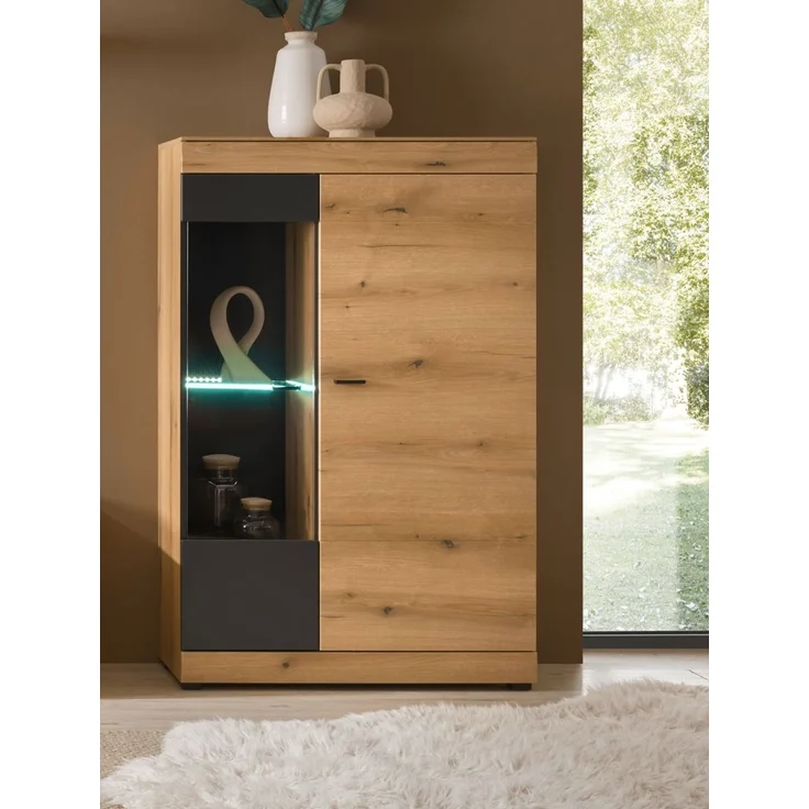 Vitrine Assina in Eiche und grau 90 x 141 cm – Bild 5