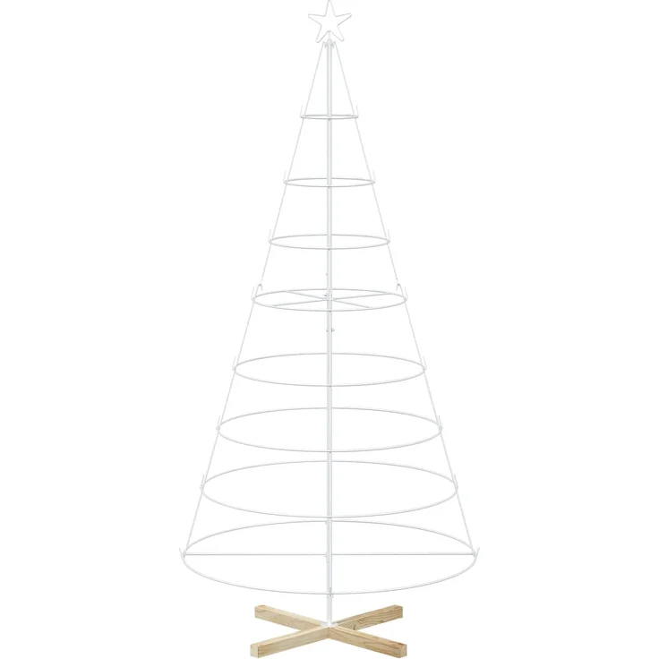 vidaXL Metall Weihnachtsbaum KUOPIO 210 cm Stahl Weiß 42053815 – Bild 2