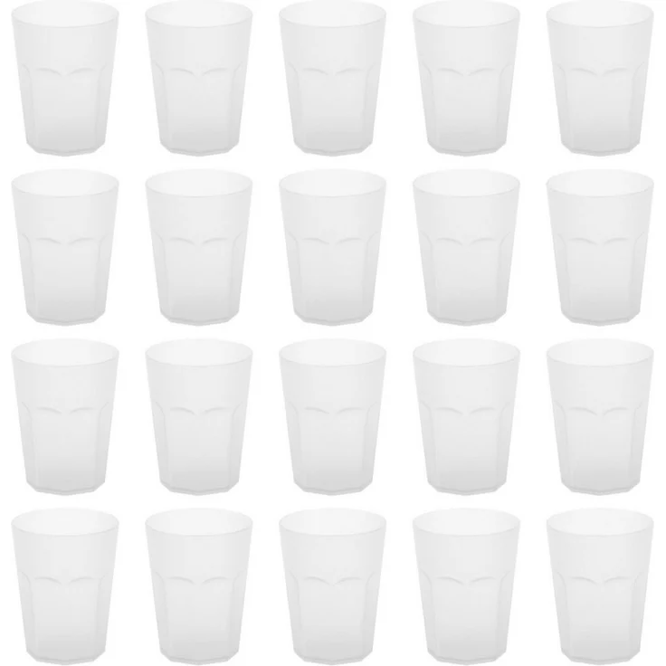 Engelland Becher Plastikbecher in modernen Neonfarben, Mehrweg, 20-tlg, Kunststoff, spülmaschinengeeignet, bruchfest, wiederverwendbar, 250 ml, 0,25 Liter – Bild 1
