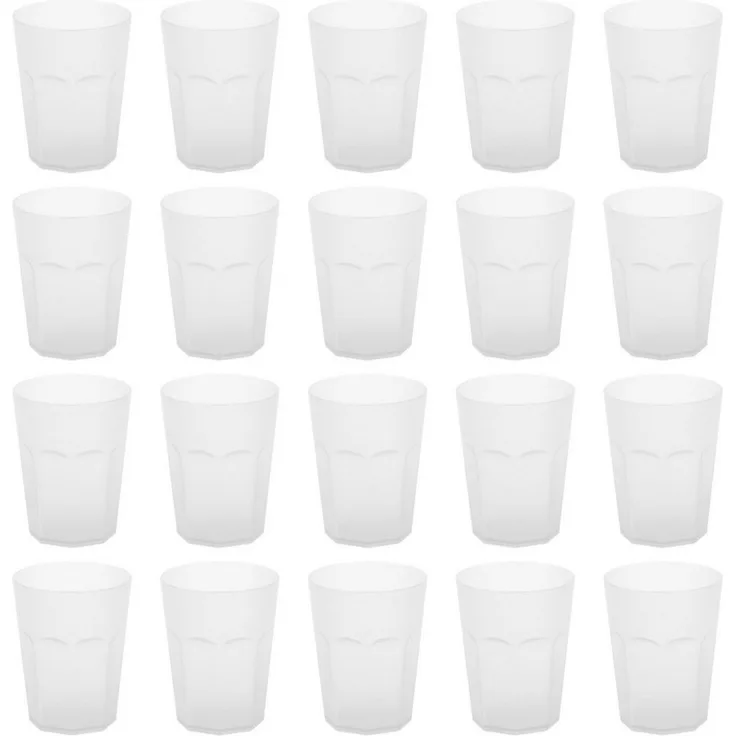 Engelland Becher Plastikbecher in modernen Neonfarben, Mehrweg, 20-tlg, Kunststoff, spülmaschinengeeignet, bruchfest, wiederverwendbar, 250 ml, 0,25 Liter
