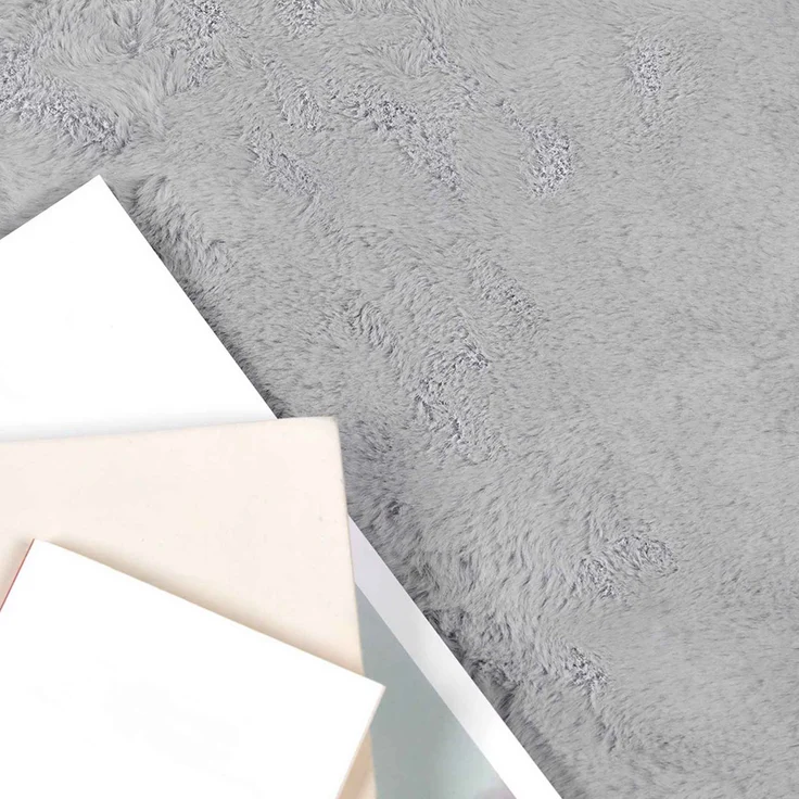 vidaXL Rutschfester Kunstfellteppich Olite Grau 60x110 cm Polyester 42021675 – Bild 3