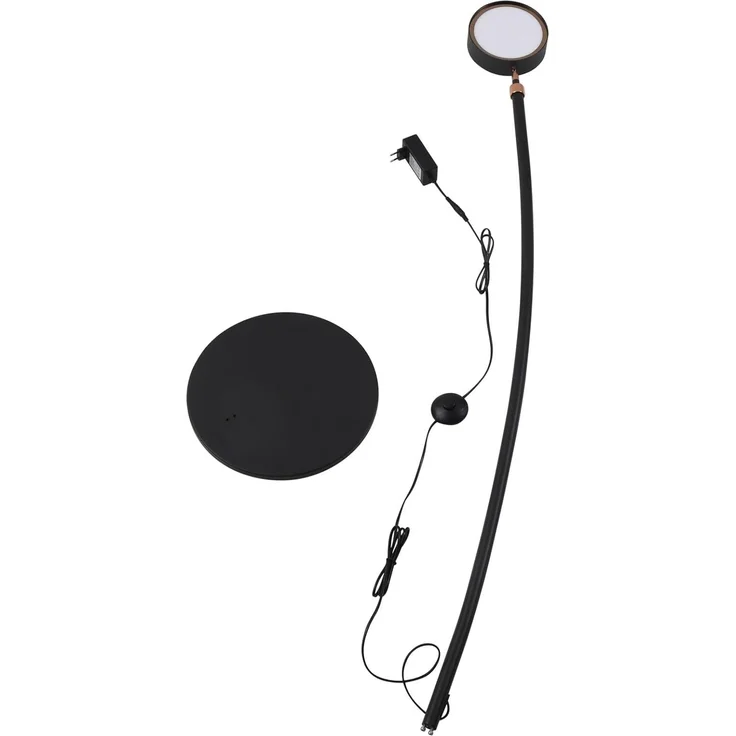 Lucande Bogenlampe Boga, LED, Metall, Schwarz warmweiß IP20, LED 23 W gesamt, warmweiß – Bild 9