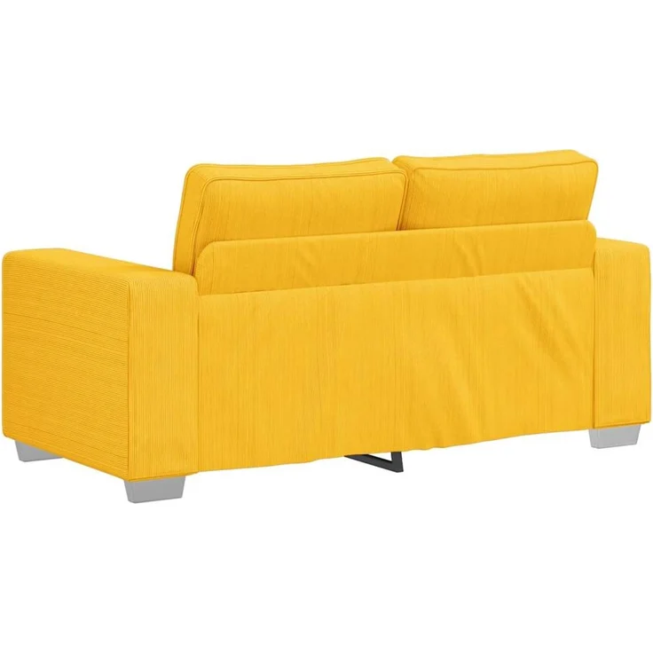 vidaXL Zweisitzer-Sofa Hellgelb 160x77x82 cm Cordstoff 4105198 – Bild 5