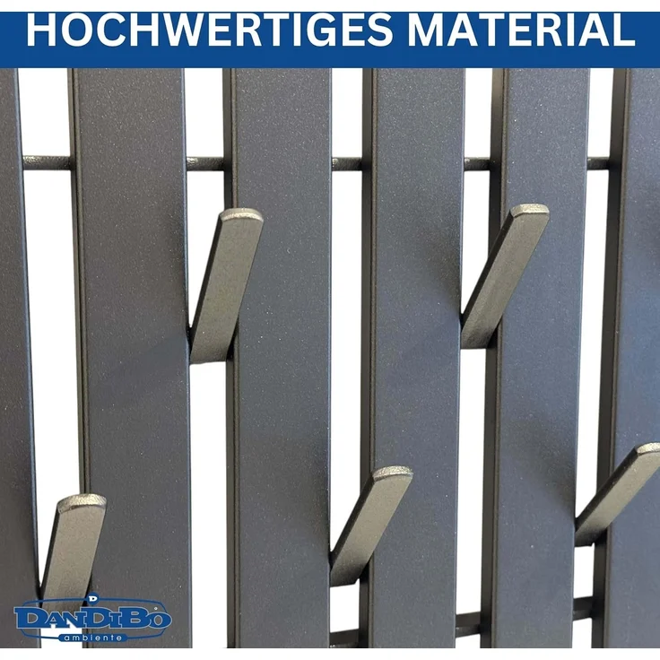 DanDiBo Wandgarderobe Schwarz Metall Modern 96637 Garderobe Wand mit Haken Garderobenleiste Hakenleiste Garderobenhaken – Bild 3