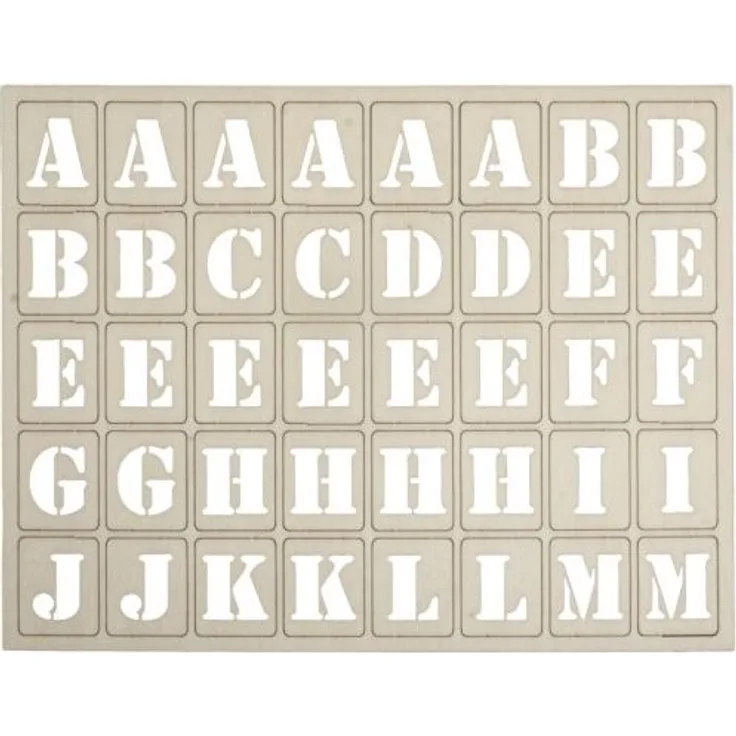 Holz Buchstaben für Letterboard, FSC100%, 3x2,4cm, Set. (0,08 € pro 1 Stück)