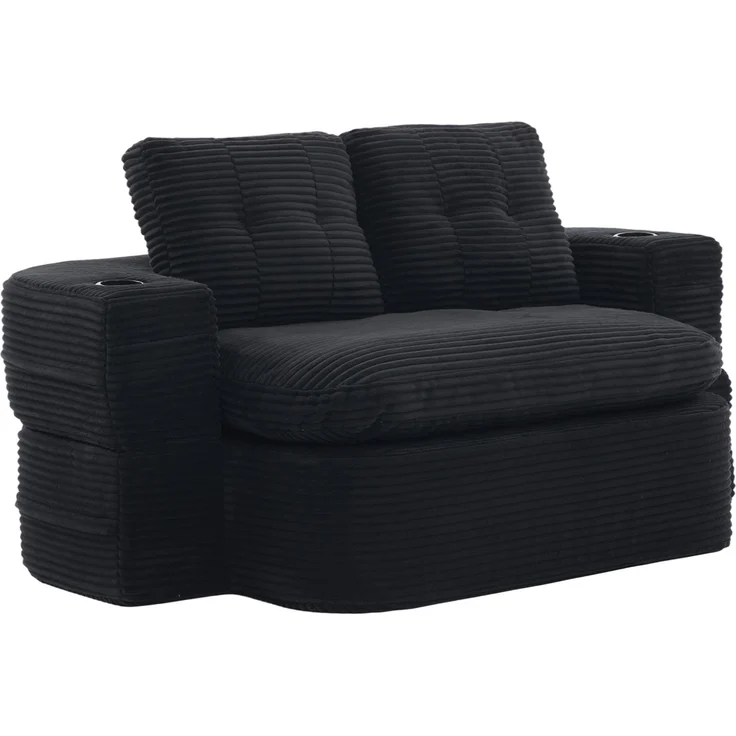 Schlafsessel 165cm×97cm×61cm 2-in-1 mit Liegefunktion und Getränkehaltern – Bild 4