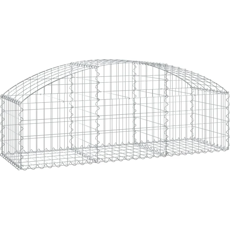 vidaXL Gabione mit Hochbogen 150x50x40/60 cm Verzinktes Eisen 153452 – Bild 2