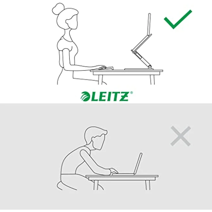 Leitz Ergo Set Active Stehhocker mit Dual Density Foam Komfortsitz + Multi-Winkel-Laptopständer, Hocker höhenverstellbar von 57 bis 82 cm, Für bis zu 110 kg, 65450085 + 64240001 – Bild 13