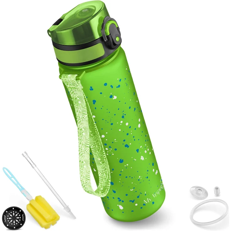My Vesperbox® Trinkflasche Kinder [500ML] - Wasserflasche Kohlensäure Geeignet & Auslaufsicher - Water Bottle Kids - für Schule & Sport - Kinderflasche für Mädchen & Jungen - inkl. Ersatzdichtung