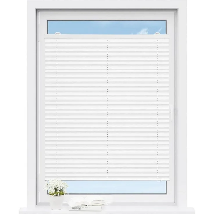 Woltu Plissee, halbtransparent, Saugnäpfen, mit Saugnäpfen, Mit Vakuum-Saugnäpfen, Faltrollo innen lichtdurchlässig Sonnenschutz