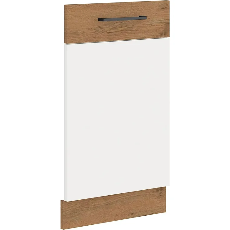 Küche Vigo Frontblende Geschirrspüler vollintegriert 45 cm Eiche Lancelot Weiß
