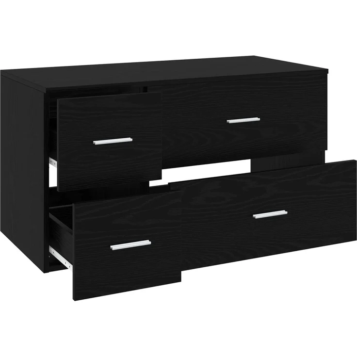 vidaXL Badezimmerschrank-Set 2 stk. Schwarze Eiche 92,5 x 44,5 x 50 cm 3404017 – Bild 3