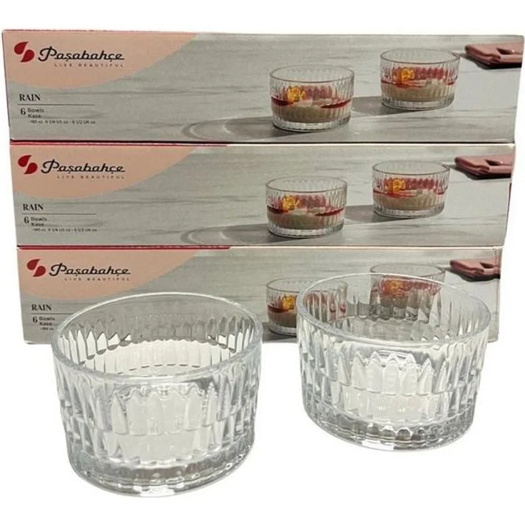 Pasabahce 6er Set Glasschale Knabberschale Snackschale Desserschal Nusschalee – Bild 1