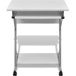 Computertisch Computerwagen PC Tisch Bürotisch Laptop auf Rollen weiß 20053