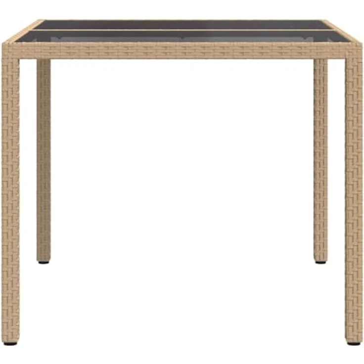 vidaXL Gartentisch Beige 90 x 90 x 75 cm Poly-Rattan 362536 – Bild 9