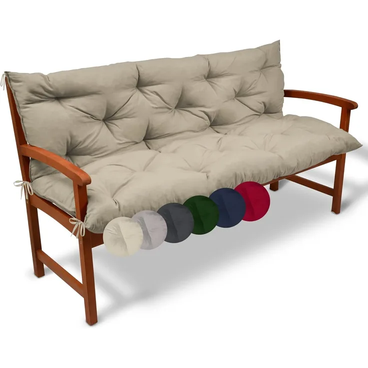 Beautissu Bankauflage Flair BR Natur, 100 x 100 x 10 cm