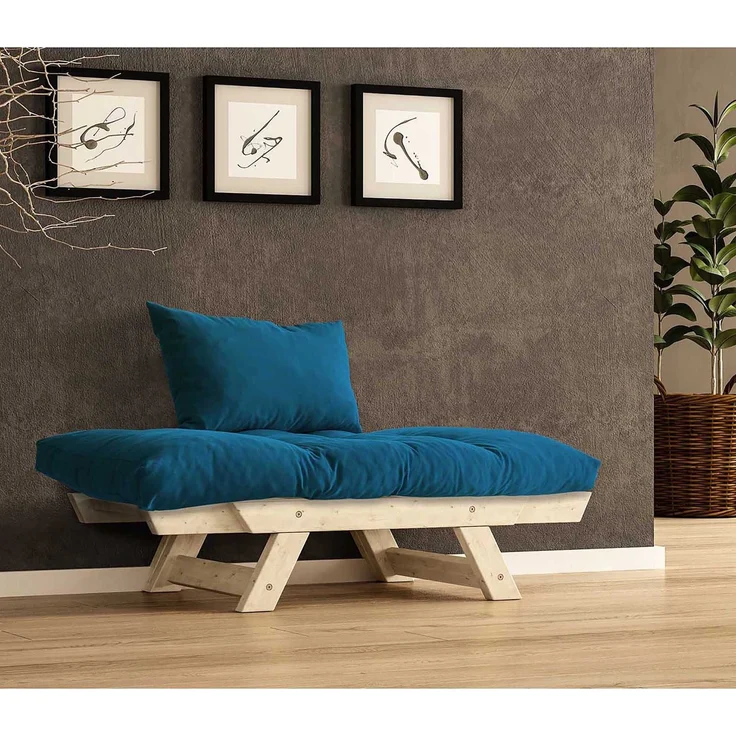 Skye Decor 'CPT8146-140' Garten-Sessel, Natur / Blau, 108-140 x 75 cm – Bild 3