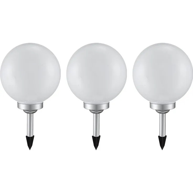 3er Set LED Solar Kugel Stecklampen, Durchmesser 20 cm