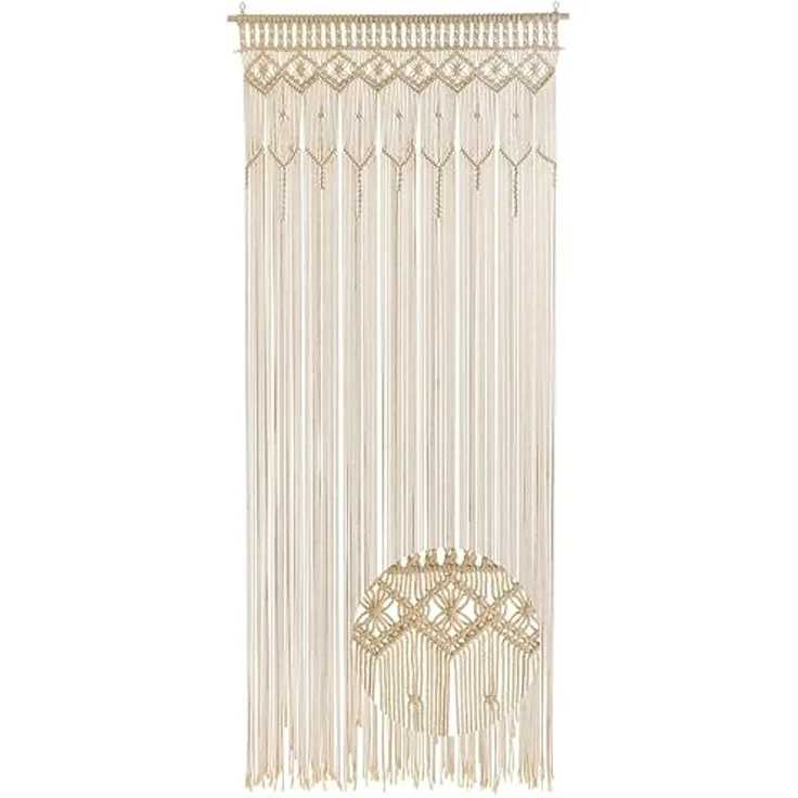 Kobolo Türvorhang Vorhang Instektenschutz LACE beige 132 Stränge 95x210cm (1 St), Schlaufen