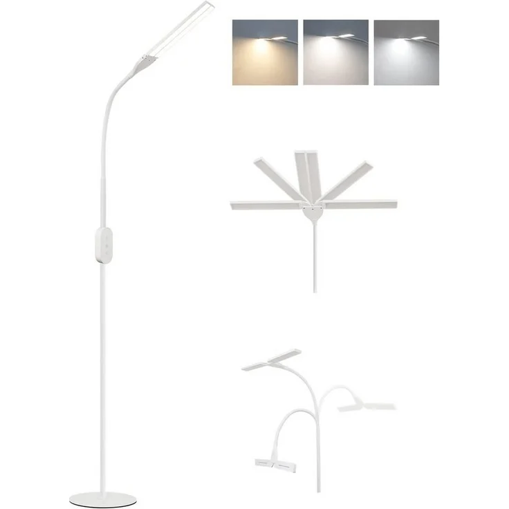 Nettlife LED Stehlampe Schwarz Dimmbar Wohnzimmer LED Stehleuchte 360° verstellbare Hals, Speicherfunktion und Timer,flimmerfrei und blendfrei, Memory Funktion, LED fest integriert, Dimmschalter, Geeignet für Wohnzimmer, Schlafzimmer, Arbeitszimmer, Büro – Bild 5