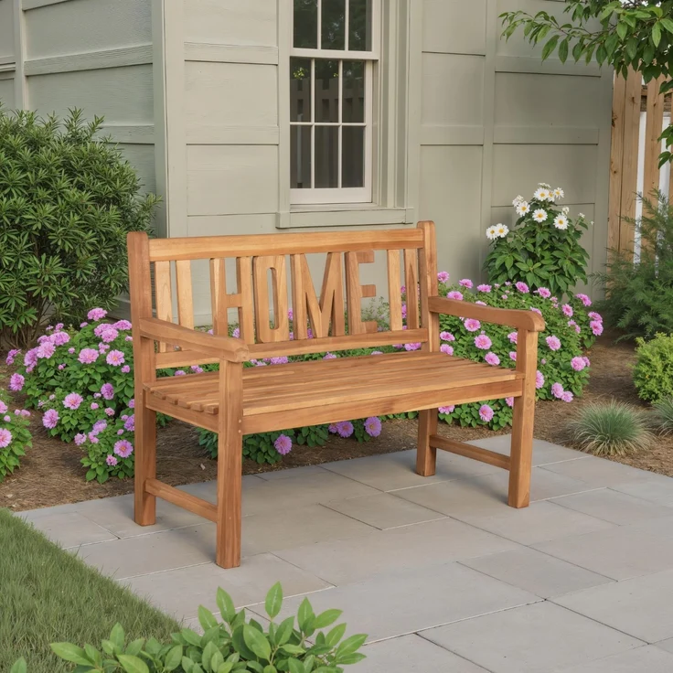 Teakholz Gartenbank HOME 120 cm – Bild 5