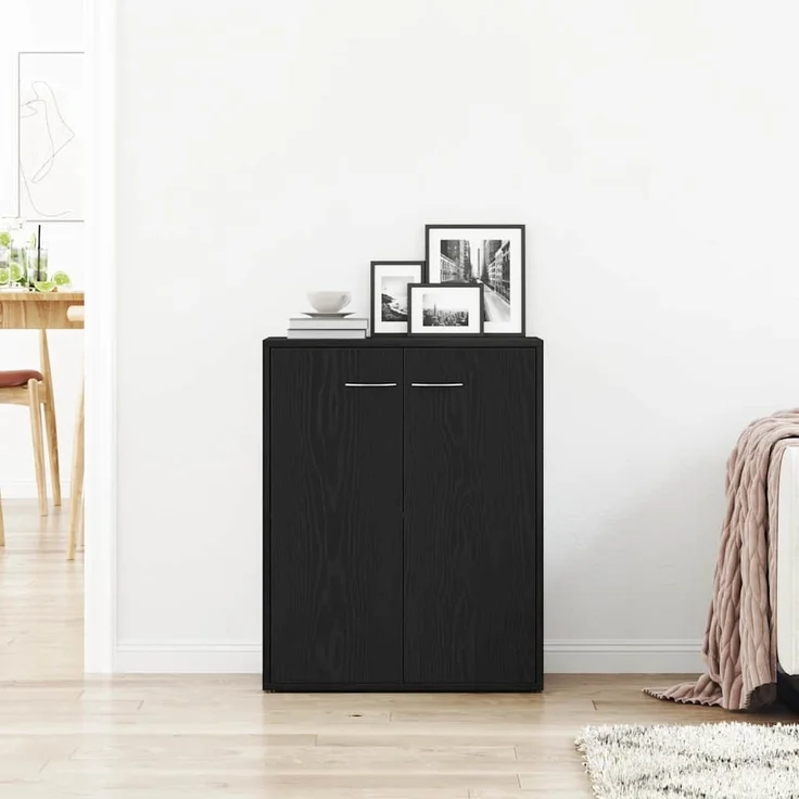 vidaXL Sideboard Schwarze Eiche 60x30x75 cm Holzwerkstoff 862449 – Bild 2