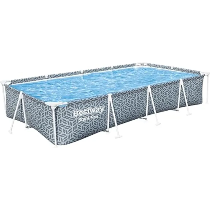 Steel Pro™ Frame Pool ohne Pumpe 366 x 201 x 66 cm, Blattform-Design, eckig