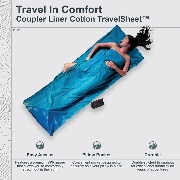 Cocoon Hüttenschlafsack Cocoon TravelSheet Coupler Baumwolle Hüttenschlafsack – Bild 2