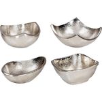 Levandeo® Dekoschale, 4er Set Deko Schalen Mini Ø10cm Aluminium Silber Dipschale Tischdeko