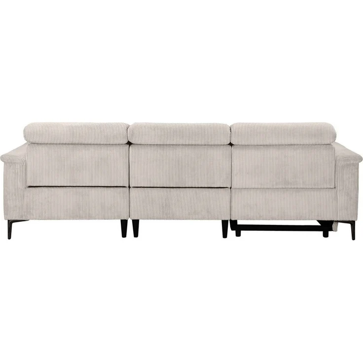Places of Style Ecksofa Lund in Cord, L-Form, 261 cm, mit manueller, o. elektrischer Relaxfunktion, USB, Kopfteilverstellung – Bild 3