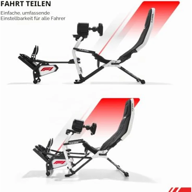 Playseat Challenge DD - F1® Edition Sim-Racing-Cockpit, klappbarer Rahmene aus hochkohlenstoffhaltigem Stahl, ergonomische Körperunterstützung, Schwarz – Bild 6