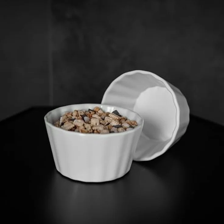 Almina Muffinform Dessertschalen 6er Set aus Porzellan - Wellen Design – Bild 4