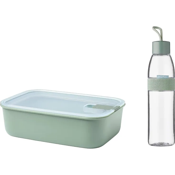 Mepal  Easy to go Set  Frischhaltedose EasyClip 1500 ml + Trinkflasche Ellipse 700 ml  Nordic Sage  bruchfestes Material - auslaufsicher - Spülmaschinengeeignet - ideal für Fitnessstudio und Büro