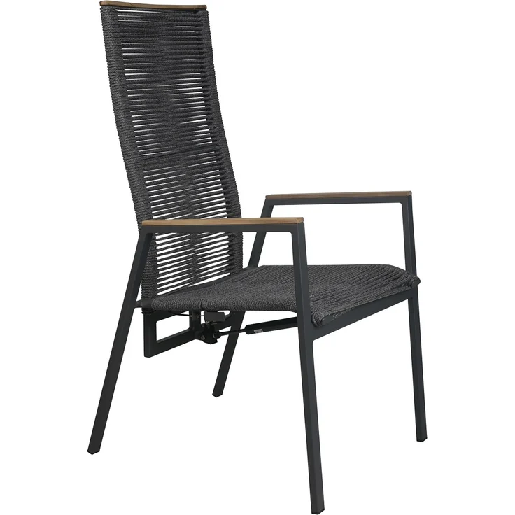 Gardissimo HELENA MOVE 6x Alu Stapelsessel mit Rope Bespannung & Teak-Armlehnen – Bild 6