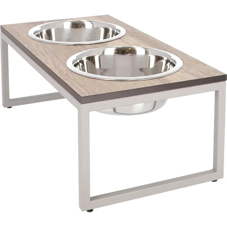 Hundenapf Futternapf DIMO Metall Taupe HPL-Platte Holzdekor von Jan Kurtz – Bild 2