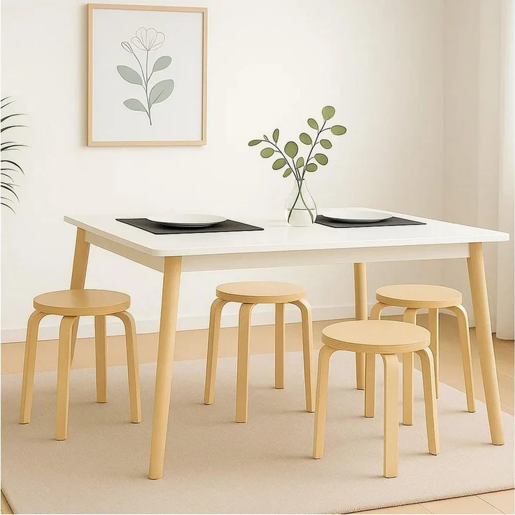 Youyijia Holzstuhl 4er Set Esszimmerstühle Esszimmerstühle Aus Holz Sitzhocker – Bild 2