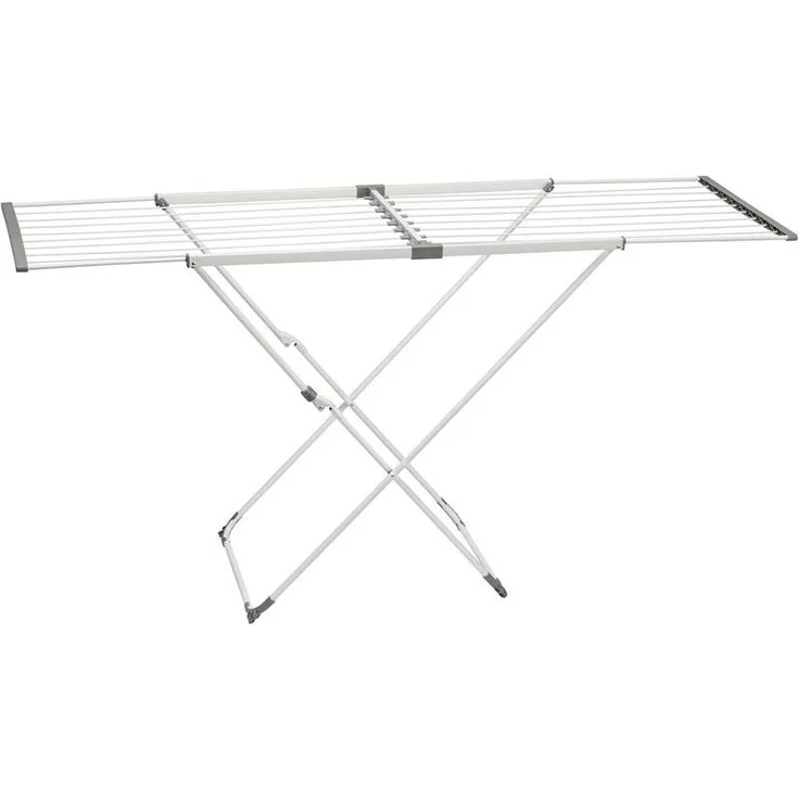 mDesign Wäscheständer Flügelwäscheständer Standtrockner ausziehbar Metall Weiß – Bild 1