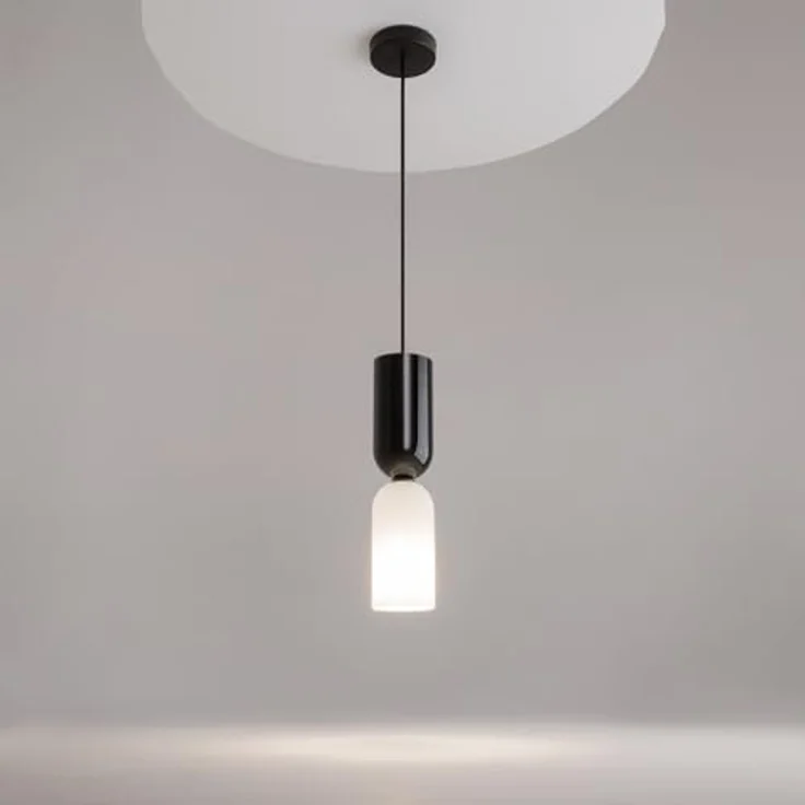 MAYTONI DECORATIVE LIGHTING Hängeleuchte Memory, höhenverstellbar, schwarz, Glas, Metall, für Wohnzimmer, Küche, Schlafzimmer, Esszimmer, Büro, 40 W – Bild 3