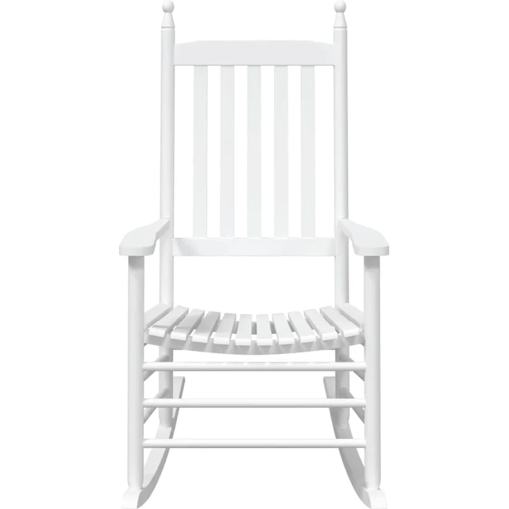 vidaXL Schaukelstühle mit Gebogenen Sitzen 2 Stk Weiß Massivholz Tanne 3281588 – Bild 5