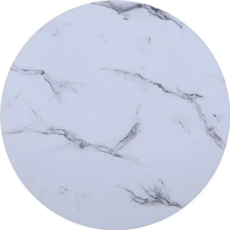 HOOZ Tischplatte aus Glas Ø 70 x 0,6 cm (Marmorweiß, 1 St, ESG-Sicherheitsglas), mit hochwertigem Facettenschliff – Bild 2