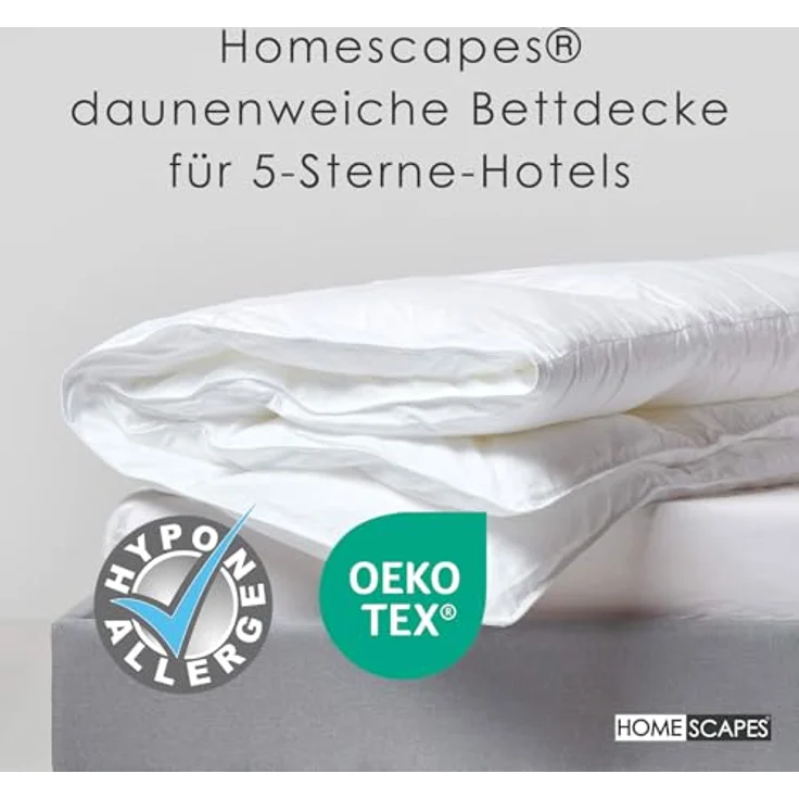 Homescapes Microfaserbettdecke Winterdecke 135x200 cm – Super-Mikrofaser Bettdecke, Wärmeklasse 4, Füllung: 100 % Polyester (Super-Mikrofaser) – Bild 3