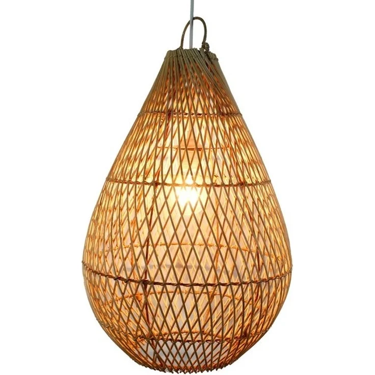 Casa Moro Deckenleuchten Hängelampe Rattan Natur – Deckenlampe Ø 35 x H 55 cm – Boho Style, ohne Leuchtmittel, E27, Pendelleuchte, Esszimmer, Wohnzimmer, Schlafzimmer, Kinderzimmer – Bild 4