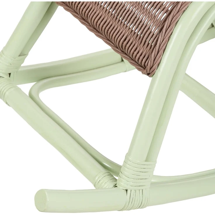 Kinder Schaukelstuhl Rattan hellgrün ASPRIA – Bild 7