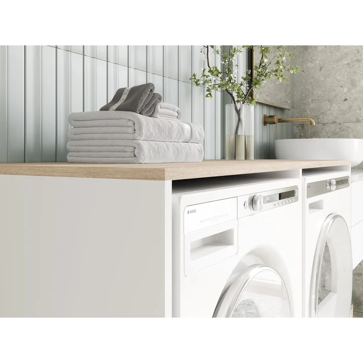 Platan Room Waschmaschinenumbauschrank DORA Waschmaschinenschrank 130 cm breit Überbauschrank Waschmaschine oder Wäschetrockner Schrank für Bad – Bild 7
