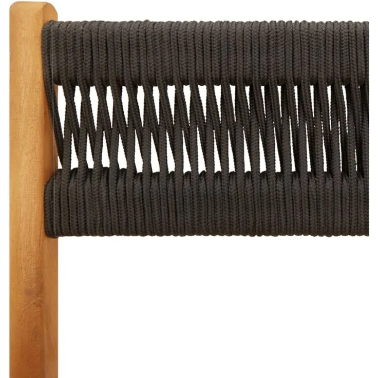 vidaXL Bistrostühle 2 Stk. Schwarz Massivholz Akazie und Kordel 367678 – Bild 2