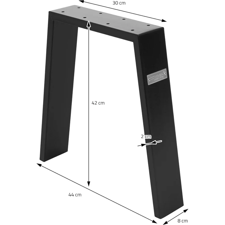 ML-DESIGN Tischbein Tischgestell Loft 2er Set aus Stahl Industriedesign U-Form, Tischkufen 44x42 cm Schwarz Profil 8x2cm Möbelfüße – Bild 4