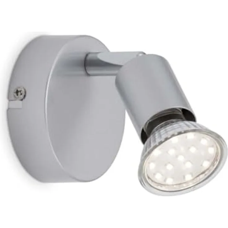 Briloner Leuchten Deckenstrahler 2906-014, schwenkbare LED Wand- und Deckenleuchte in titanfarbig, 3 Watt, 250 Lumen, 8 x 8 x 8 cm